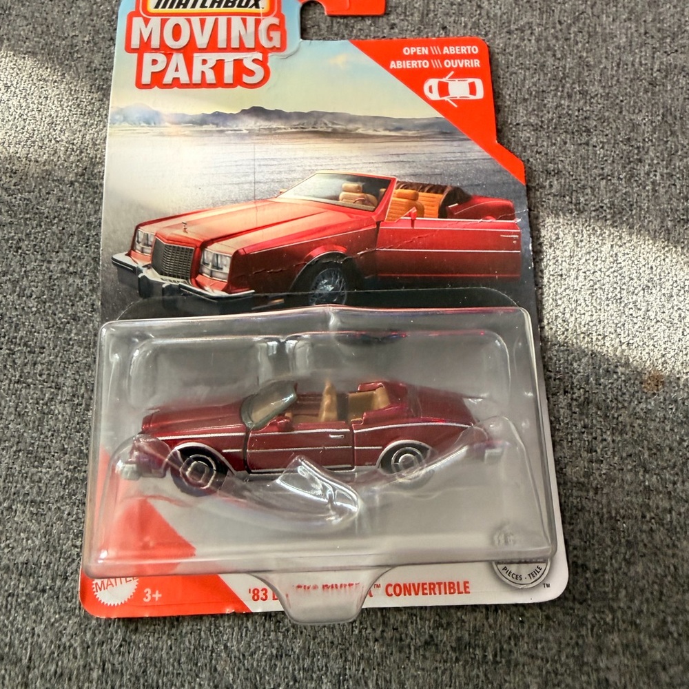 Matchbox  Burgundy Convertible Toy Car Moving Parts